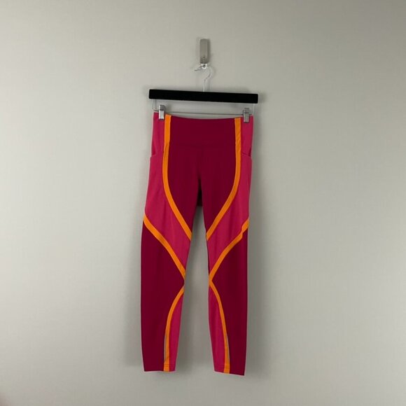 Lululemon Wild Twist 7/8 Tight Ruby Red/Fuchsia Pink/Vivid Amber Size 6 - Picture 1 of 9